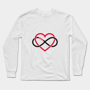 Mom, red heart with infinity sign, mother's day card, sticker Long Sleeve T-Shirt